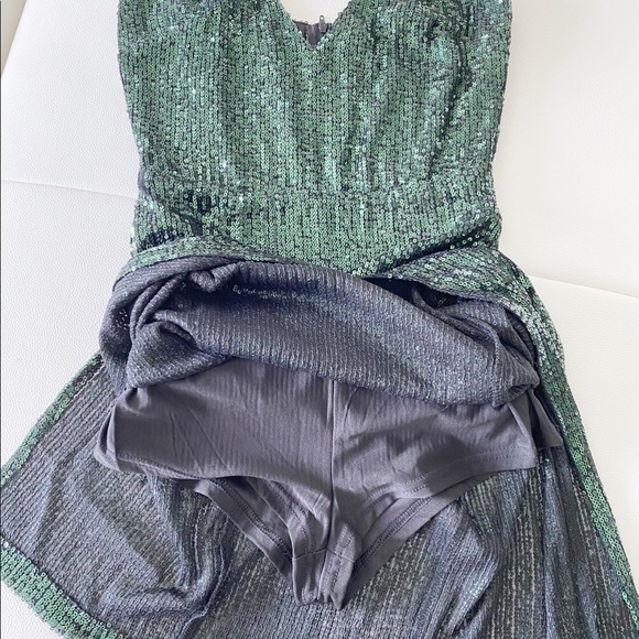 Olive Green Sequin Dress - Picture 7 of 7